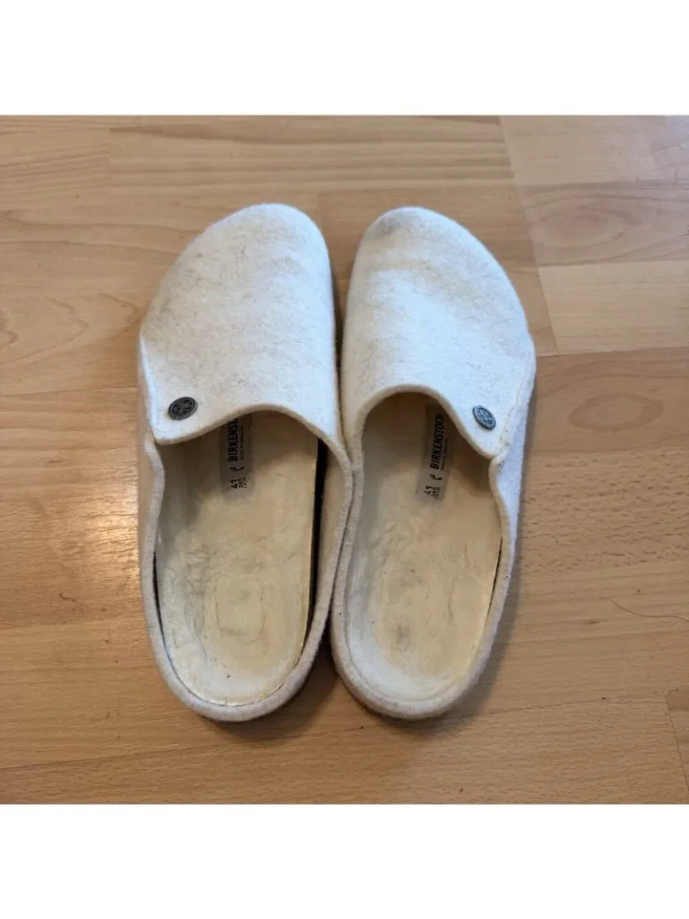 BIRKENSTOCK  Zermatt  Genuine Shearling Lined Ivory Slipper Size 41 L 10